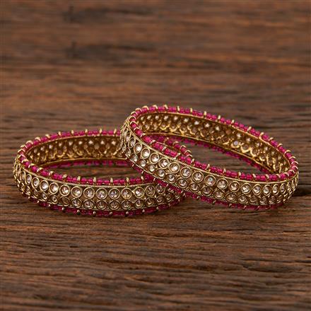 210787 Antique Pearl Bangles With Mehndi Plating