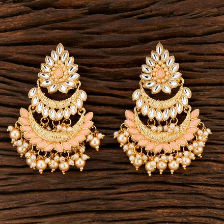 Antique Monalisa Stone Earring With Gold Plating