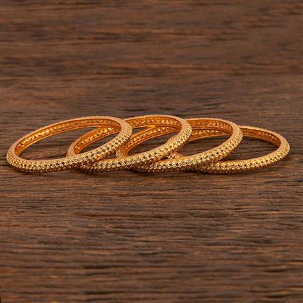 Antique Delicate Bangles With Matte Gold Plating