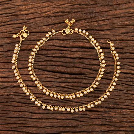 Antique Pearl Payal With Gold Plating