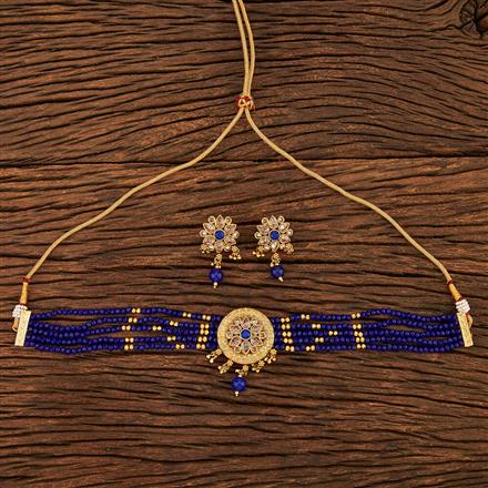 Antique Beads Necklace With Gold Plating