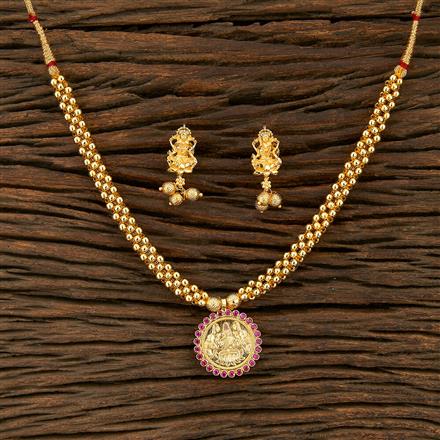 Antique Temple Pendant Set With Gold Plating