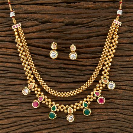 Antique Thushi Necklace With Gold Plating