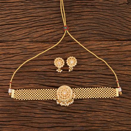 Antique Beads Necklace With Gold Plating