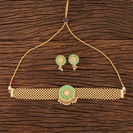 Antique Beads Necklace With Gold Plating