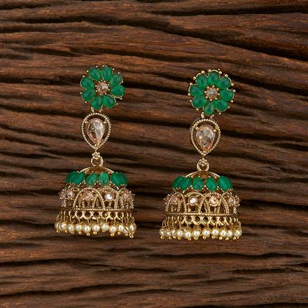 Antique Jhumki With Mehndi Plating