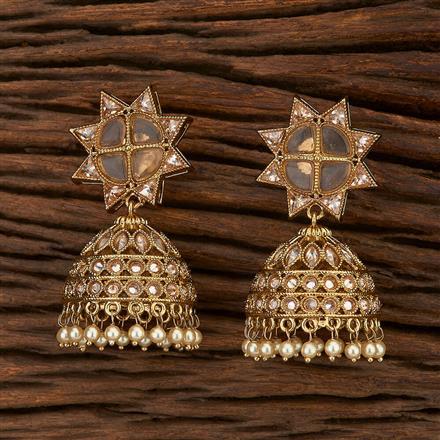 Antique Jhumki With Mehndi Plating