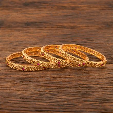 Antique Classic Bangles With Matte Gold Plating