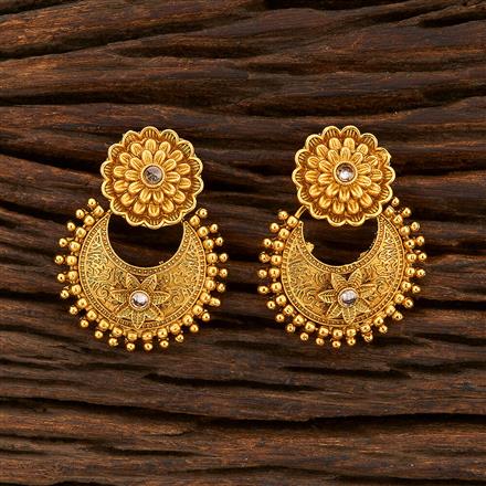 Antique Chand Earring With Matte Gold Plating