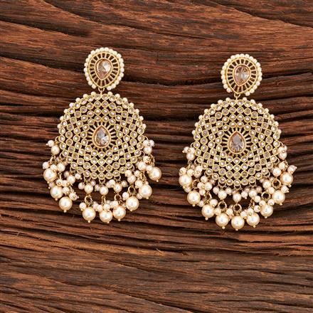 Antique Moti Earring With Mehndi Plating