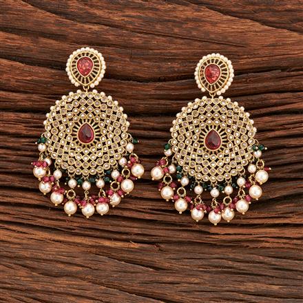 Antique Moti Earring With Mehndi Plating