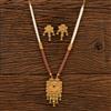 Antique Mala Pendant Set With Matte Gold Plating