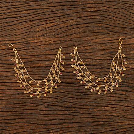 Antique Bahubali Ear Chain With Gold Plating