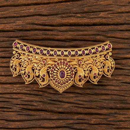 Antique Peacock Hair Clip With Matte Gold Plating