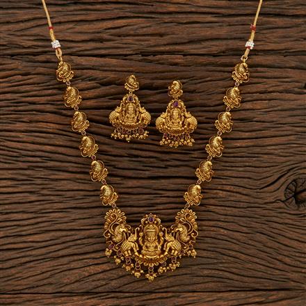 Antique South Indian Necklace With Matte Gold Plating