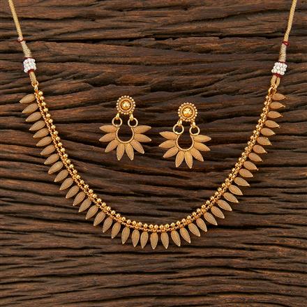 Antique Plain Gold Necklace With Gold Plating