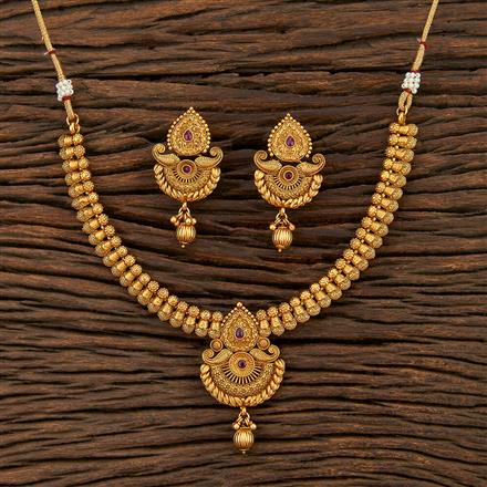 Antique Classic Necklace With Matte Gold Plating