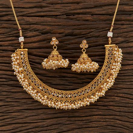 Antique Moti Necklace With Gold Plating