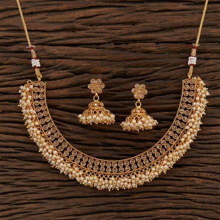 Antique Moti Necklace With Gold Plating