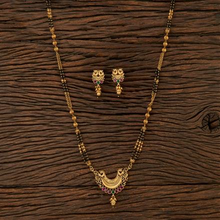 Antique Peacock Mangalsutra With Matte Gold Plating
