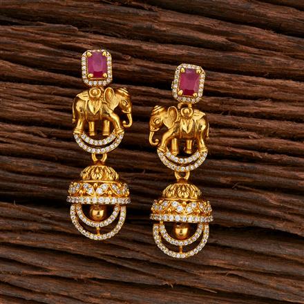 Antique Jhumki With Matte Gold Plating