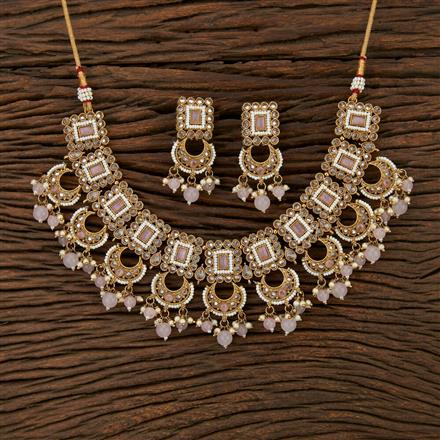 Antique Reverse Ad Necklace With Mehndi Plating