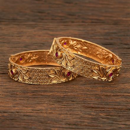 Antique Openable Bangles With Matte Gold Plating