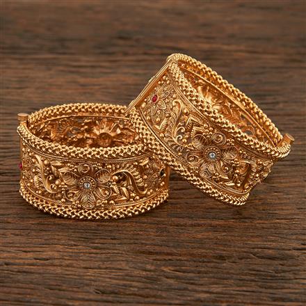 Antique Openable Bangles With Matte Gold Plating