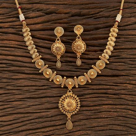 Antique Plain Gold Necklace With Gold Plating