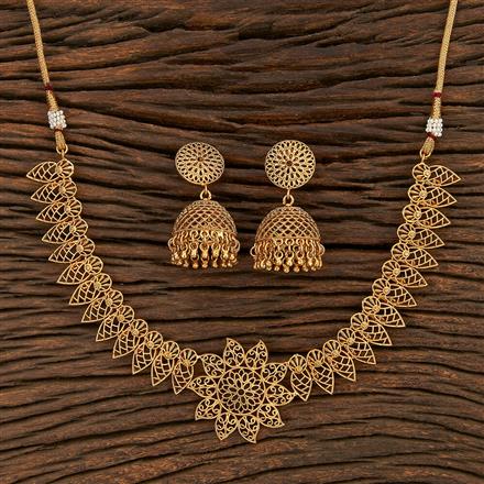 Antique Plain Gold Necklace With Gold Plating