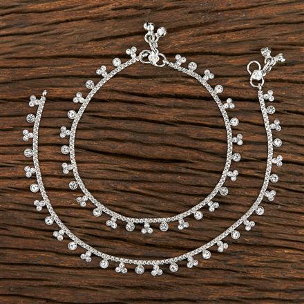 Antique Delicate Payal With Rhodium Plating