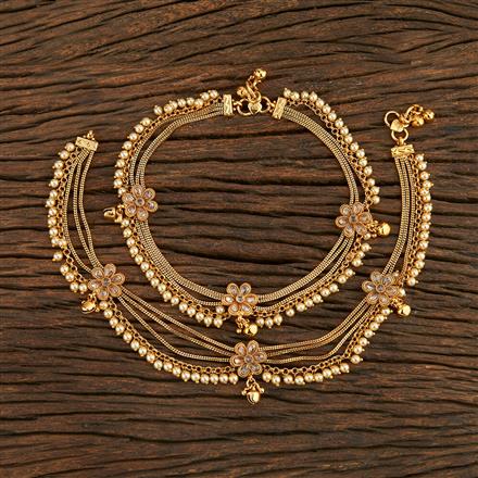 Antique Moti Payal With Gold Plating