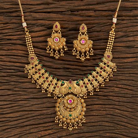 Antique Classic Necklace With Matte Gold Plating