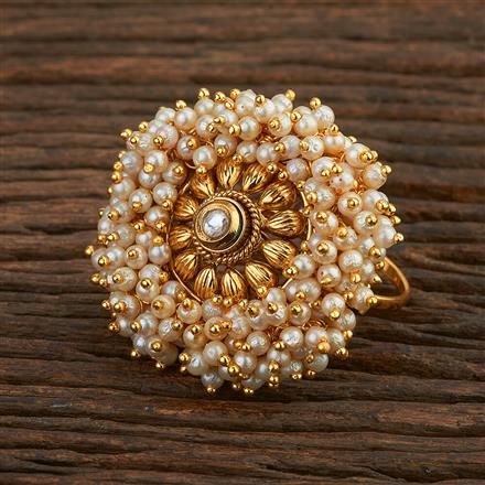 Antique Moti Ring With Gold Plating