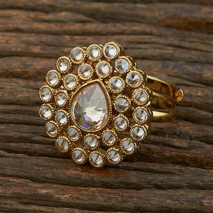 Antique Adjustable Ring With Mehndi Plating