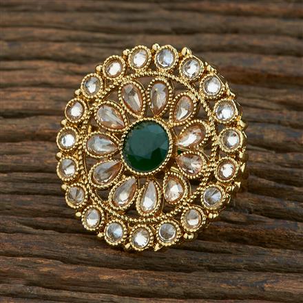 Antique Adjustable Ring With Mehndi Plating