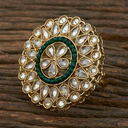 Antique Adjustable Ring With Mehndi Plating