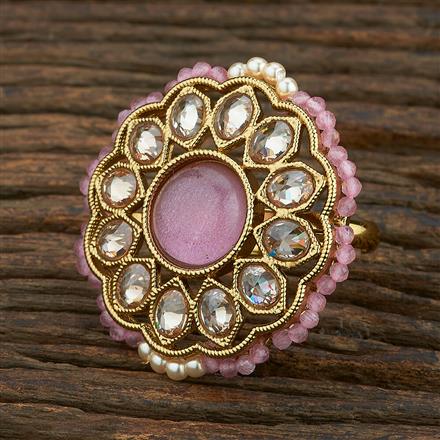 Antique Adjustable Ring With Mehndi Plating