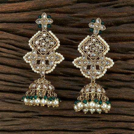 Antique Jhumki With Mehndi Plating