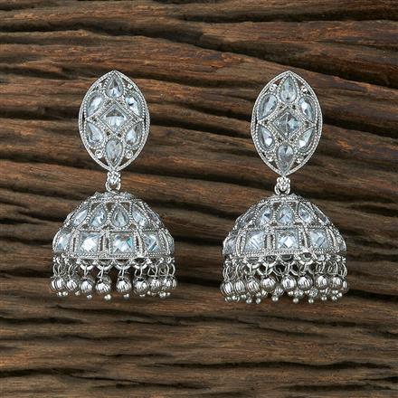 Antique Jhumki With Rhodium Plating