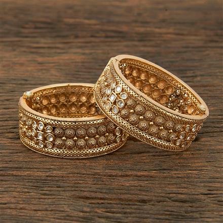 Antique Openable Bangles With Matte Gold Plating