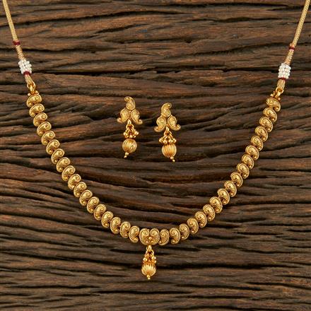 Antique Plain Gold Necklace With Gold Plating