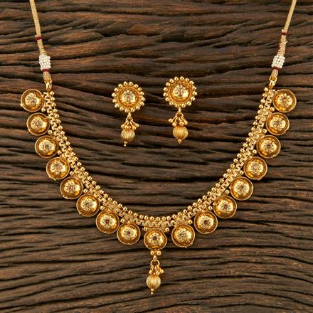 Antique Plain Gold Necklace With Gold Plating