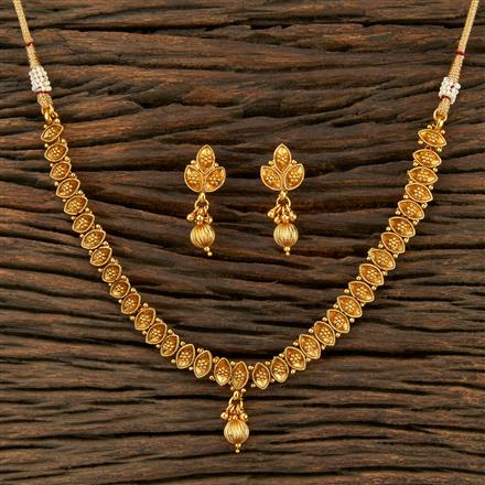 Antique Plain Gold Necklace With Gold Plating