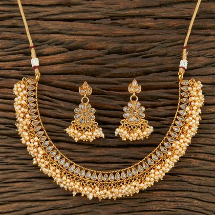 Antique Pearl Necklace With Gold Plating