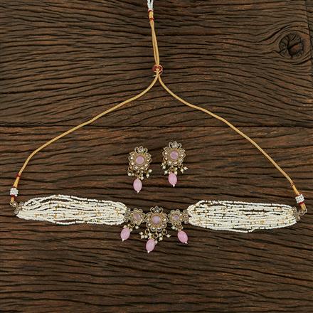 Antique Reverse Ad Necklace With Mehndi Plating