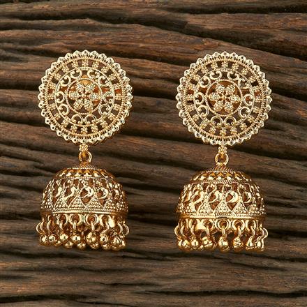 Antique Plain Gold Earring With Gold Plating