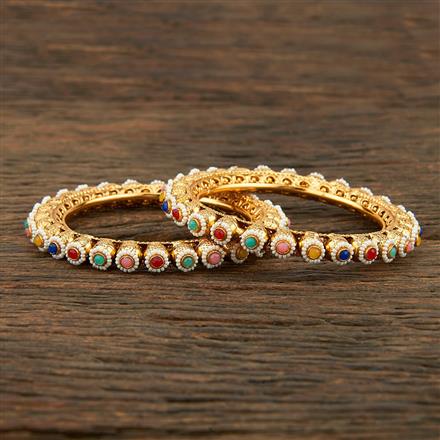 Antique Moti Bangles With Gold Plating