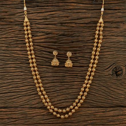 Antique Beads Necklace With Gold Plating