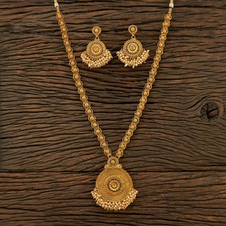 Antique Long Necklace With Gold Plating